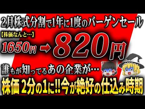 まさかのあの企業が…2月に株式分割したばかりの今すぐ仕込むべき注目銘柄5選を徹底解説！【ゆっくり解説】