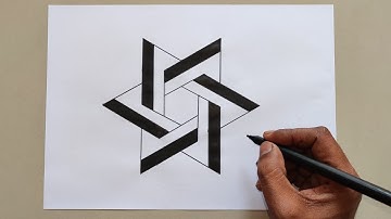 How To Draw An Impossible Star Step By Step 3D Star Impossible Shapes | Simple Geometric Art Drawing