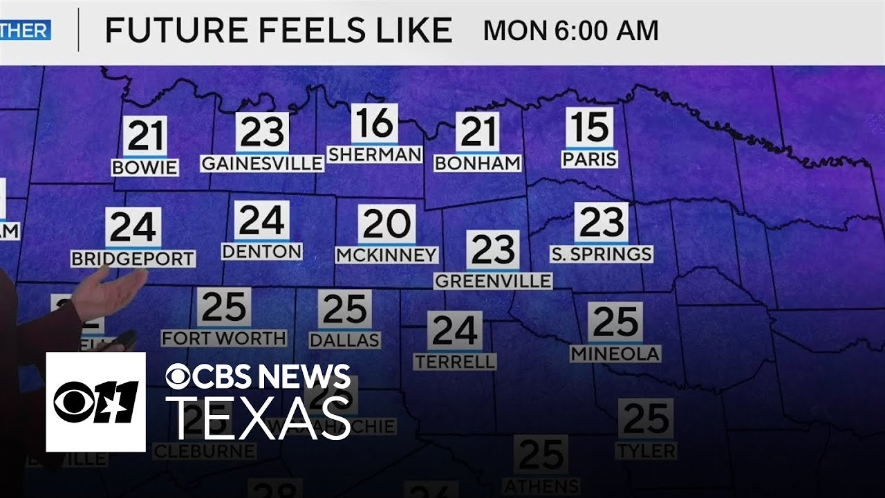 Temperatures in North Texas drop below freezing on Sunday night - YouTube