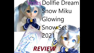 (Dollfie Dream Review) Volks Dollfie Dream Special Dress set - Glowing Snow Miku 2021 set REVIEW