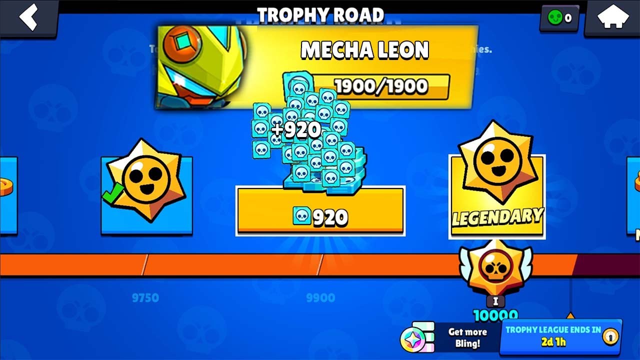 FINALLY MECHA LEON LEGENDARY CREDITS 10000 TROPY ROAD 11 NEW BRAWLERS BRAWL STARS UPDATE