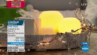 august leo Set of 3 Round Flameless Candles