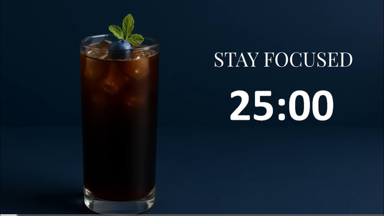 Study With Me | 2-Hour Pomodoro 25/5 + Blueberry Cold Brew 🍇 Lofi Music for Deep Focus 