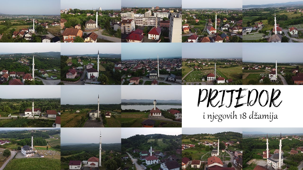 Prijedor i njegovih 18 džamija iz zraka, jun 2023.