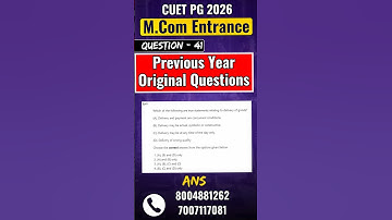 CUET PG M.Com 2026 PYQ #cuetpg2026 #cuetpgmcom2026 #delhiuniversity #bhu #srcc #shorts