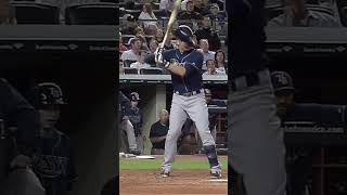 Evan Longoria accidently knocks his helmet over his eyes 🤣