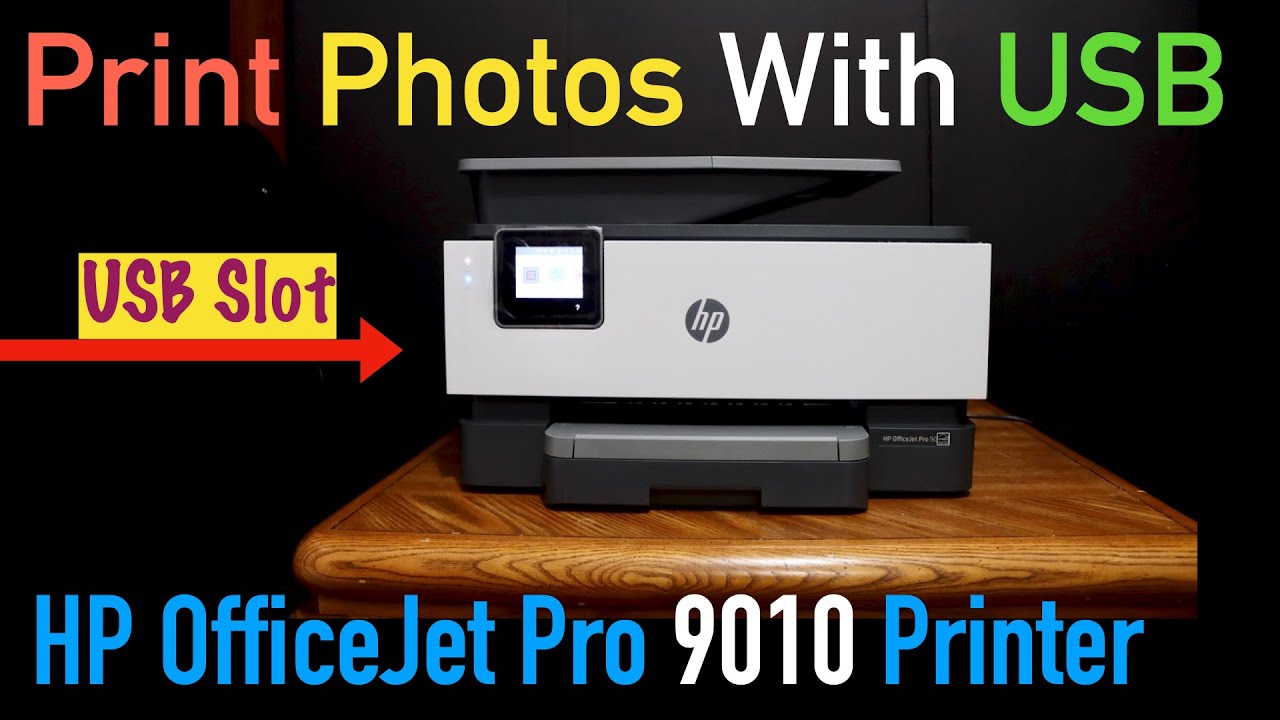 HP OfficeJet Pro 9010 Print Photos with USB. - YouTube