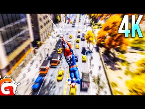 [4K] Spider-Man PRO Web Swinging (Free Roam Gameplay PS4 Pro)