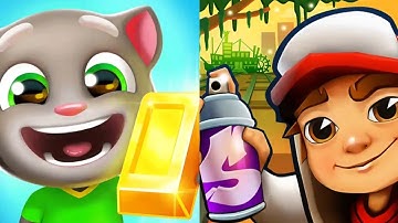 Talking Tom Gold Run VS Subway Surfers🏃 Android iOS Gameplay