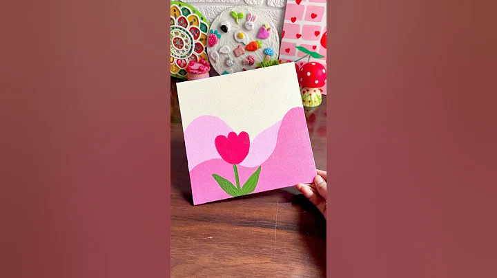 Easy Acrylic Canvas Painting 🧿🩷 #shorts #youtubepartner #creativeart #satisfying #canvaspainting thumbnail