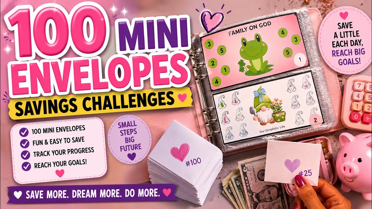 100 Mini Envelopes Savings Challenges | Cash Stuffing & Save With Me ...
