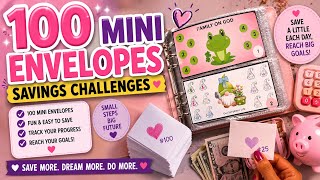 100 Mini Envelopes Savings Challenges | Cash Stuffing &amp; Save With Me