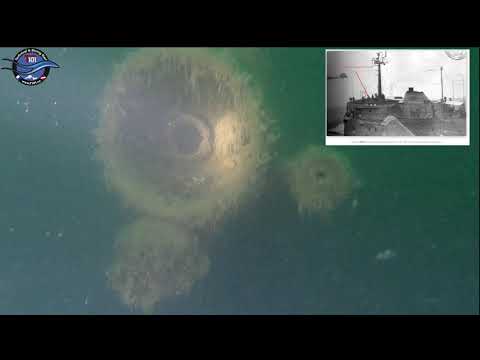 Wreck of mv Sadu: magnetic compass, horn and NR logo - 4K