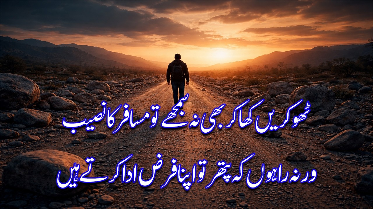 Thokren kha kar bhi na samjhe to musafir ka naseeb Golden words in urdu lyrics