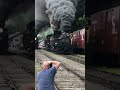 5 steam locomotives pass in a row  unusual steam locomotives make black smoke cass west virginia