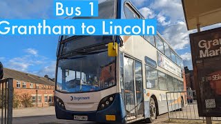 English country views in winter | Bus 1 from Grantham to Lincoln | February 2024