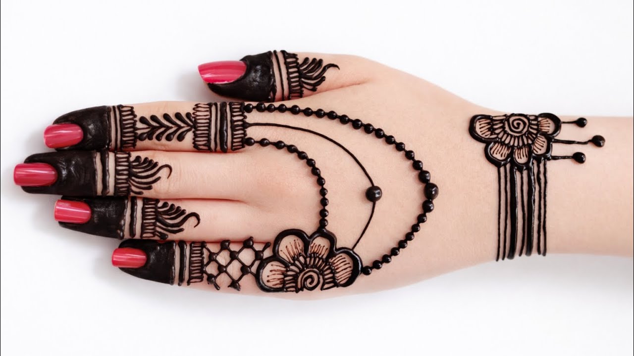 New stylish jewellery style mehndi design || easy beautiful mehndi design || simple mehndi design 