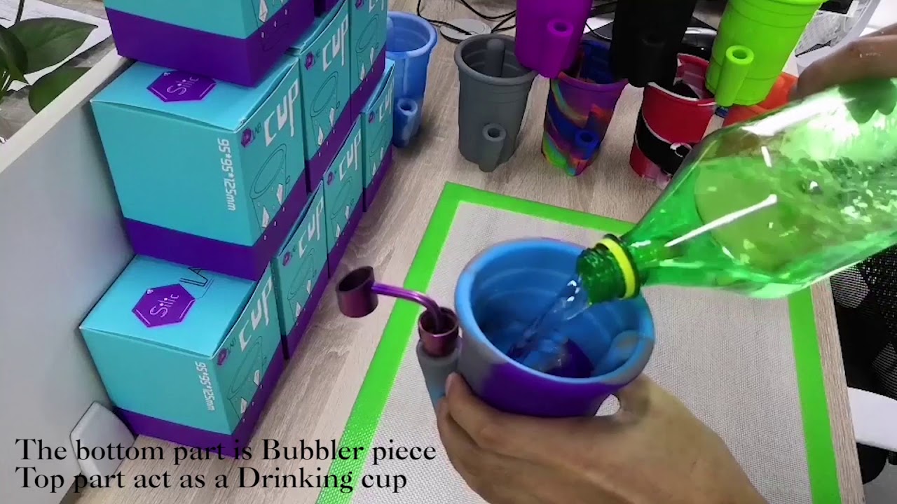 SILICLAB Bubble Cup Bong Multi-Usage Silicone Water Pipe Bubbler Dab Rig