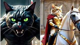 AI CAT |"Cat Battle: Red Hero vs Black || City Destroyer"#aicat #catvideos #catstory #aicat7