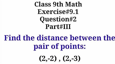 Find the distance between following points | (2,-2),(3,-3) | Distance formula | Qazi Math Academy