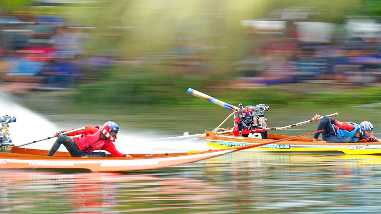 ⁣Longtail Boat Drag Racing in Thailand is CRAZY!