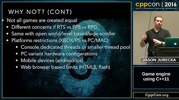 CppCon 2016: Jason Jurecka “Game engine using STD C++ 11"