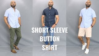 button down shirt and shorts men