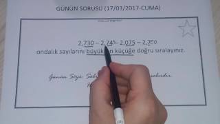 5. SINIF MATEMATİK-ONDALIK SAYILARI SIRALAMA