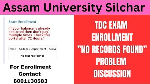 Assam University Enrollment Problem| Assam University Odd Semester Exam Enrollment 2023