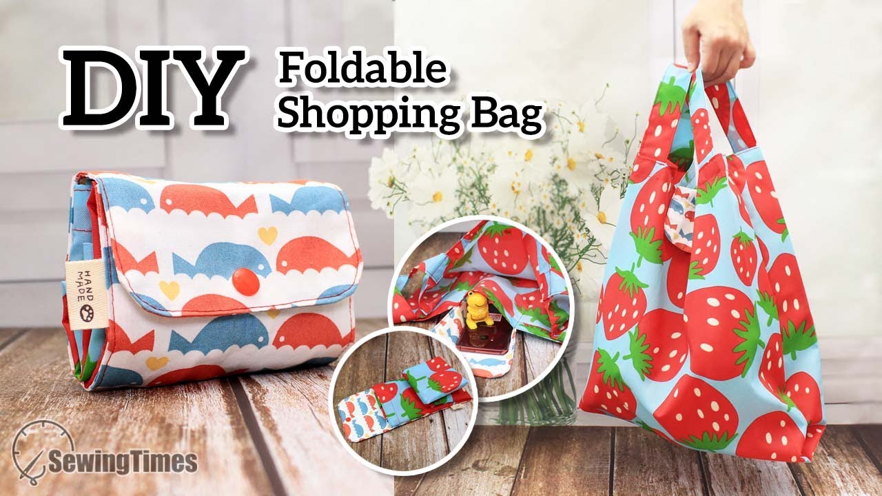 Foldable market bag or shopping bag sewing tutorial 