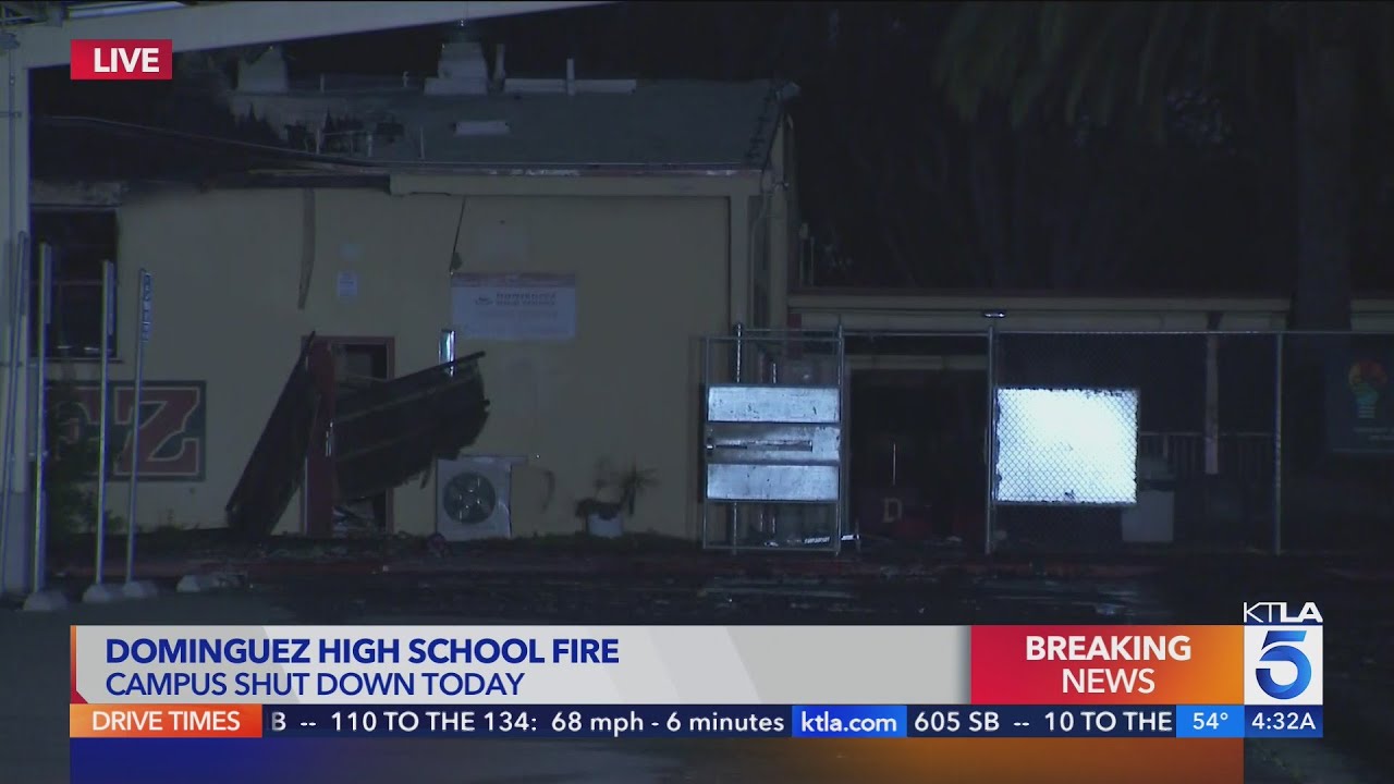 Dominguez High School in Compton shut down after blaze destroys