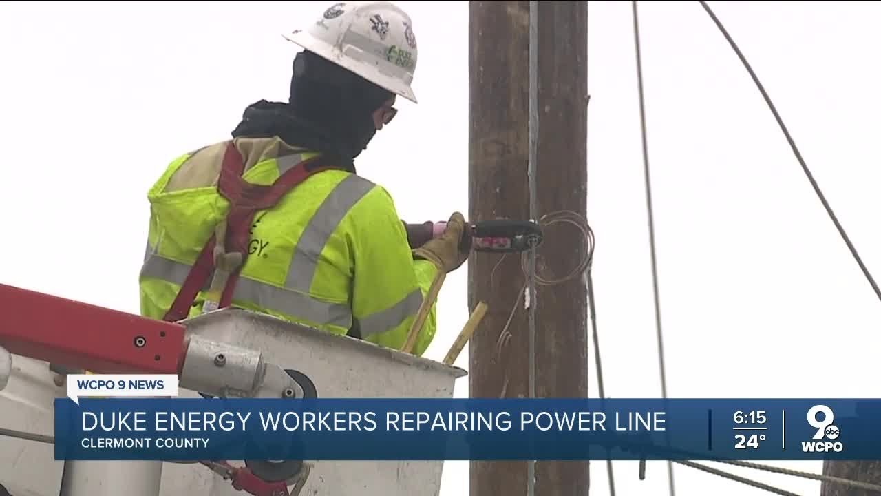 Duke Energy working to repair power lines, 5K without power - YouTube