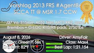 Vorshlag J37 V6 FRS - SCCA Time Attack - MSR 1.7 CCW - Aug 8, 2026 (Amy in Max4)