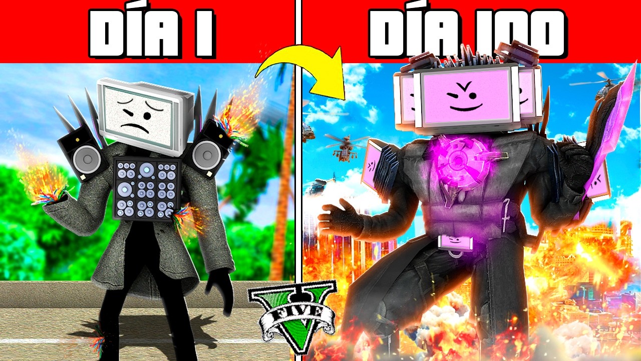 SOBREVIVÍ 100 DÍAS como TITAN TVMAN en GTA 5!! (Skibidi Toilet mod)