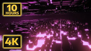 4K BACKGROUNDS Screensaver TV NEON GLOWING Cubes Purple LOOP Profile