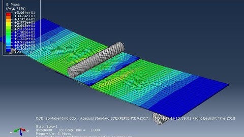 #abaqus tutorials : 3 point bending of two plates with spot welding
