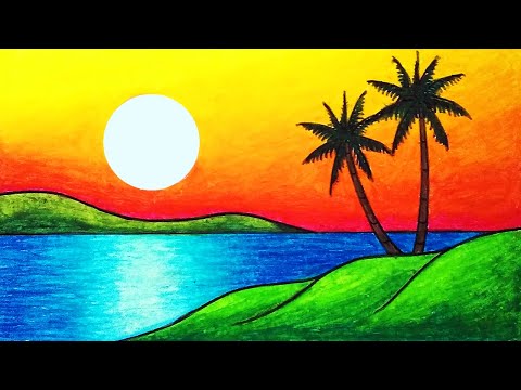 Scenery Drawing / Simple Landscape Scenery Drawing / How to Draw Beautiful  Landscape Scenery - YouTube