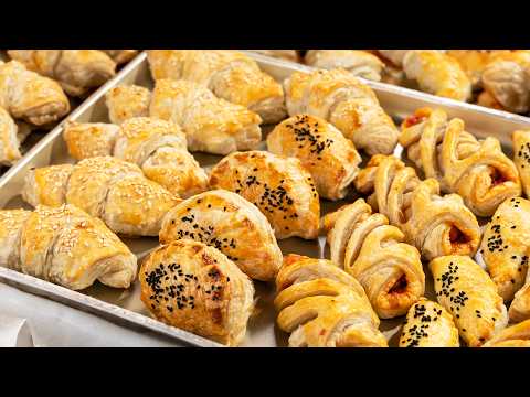 Puff pastry recipes - how to make special snacks. Tapenade, salmon and sausages