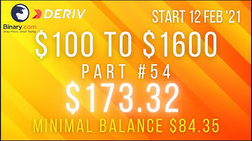 Part #54 $173.32 Done $100 to $1600 free bot binary.com deriv profit consistent digit differ