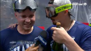 Tarik Skubal with 'little brother' Blake Snell during Dodgers' NL West celebration