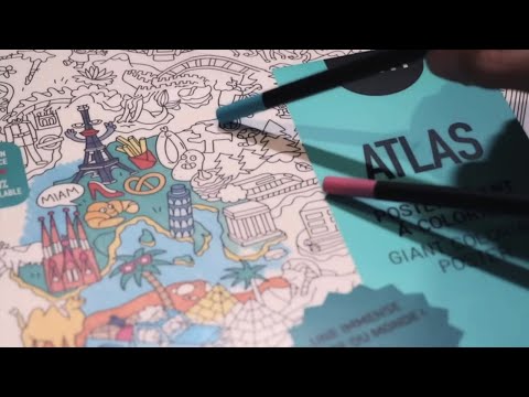 ASMR 🌍 Je colorie le monde entier (voyages + rêves) ✈️✨