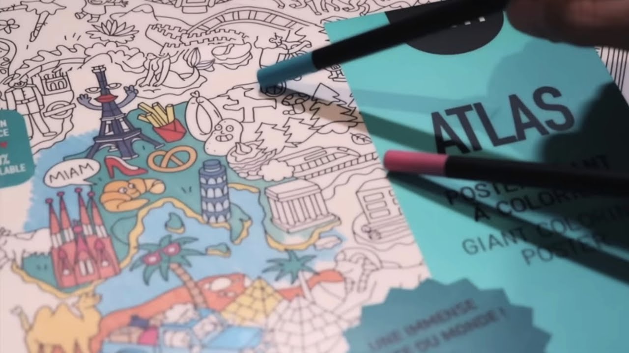 ASMR 🌍 Je colorie le monde entier (voyages + rêves) ✈️✨