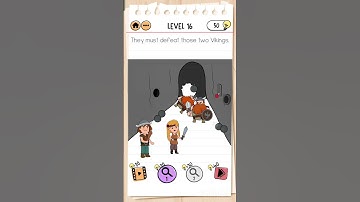 Brain Test 2: Quest for Brainiac. Level 16. They must defeat those two vikings. #games #braintest