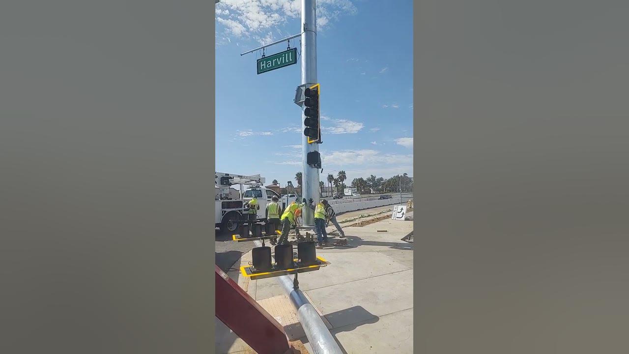 Caltrans 61 5 100 traffic signal pole upgrade harvill at cajalco road