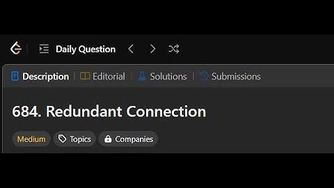 684. Redundant Connection |  Leetcode solution 29 Januray 2025 #python3