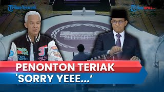 Teriakkan 'Sorry Yee' ala Prabowo saat Ganjar Tanya soal Bansos ke Anies di Debat Capres Terakhir