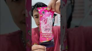 MAKAN ESKRIM STRAWBERRY CRISPY #shorts #eskrim #food