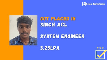 Besant Technologies Velachery Chennai | Kalaiselvan Got Placed in SINCH ACL 3.5LPA | AWS Course