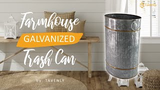 Tavenly | Galvanized Trash Can