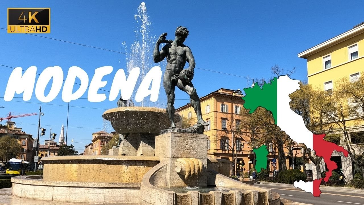 Walking Modena Italy 4k  - Urban Relaxing Video